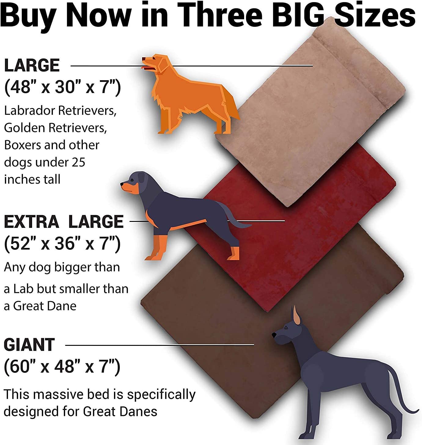 7" Pillow Top Orthopedic Dog Bed for Large and Extra Large Breed Dogs Most Comfortable