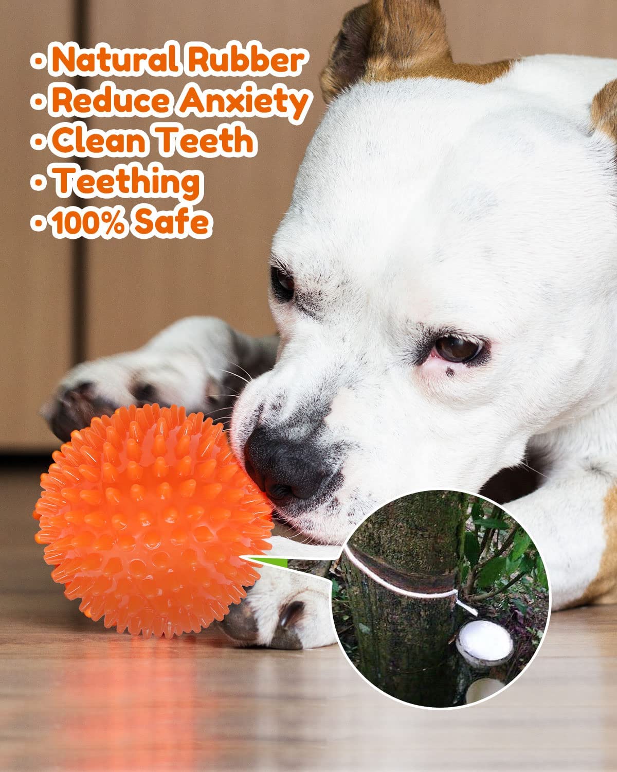 4.5” Heavy Duty Squeaky Dog Balls for Aggressive Chewers Dog